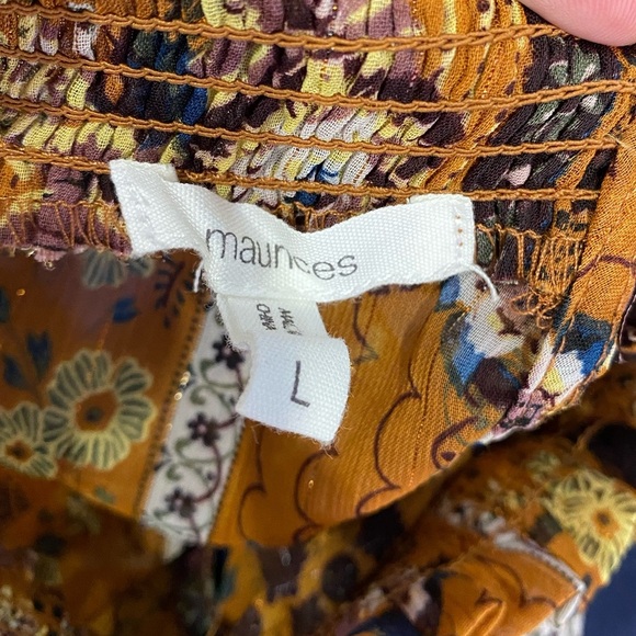 Maurice’s Long Sleeve Floral Boho Blouse Top size Large - Picture 10 of 10